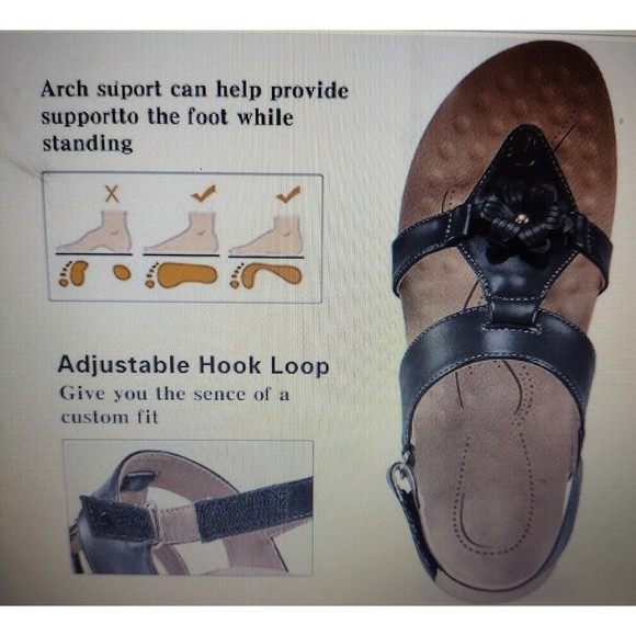 Orthotic Flip Flops for Women, Flat Feet with Arch support Casual Sandals 5.5 - Picture 2 of 11